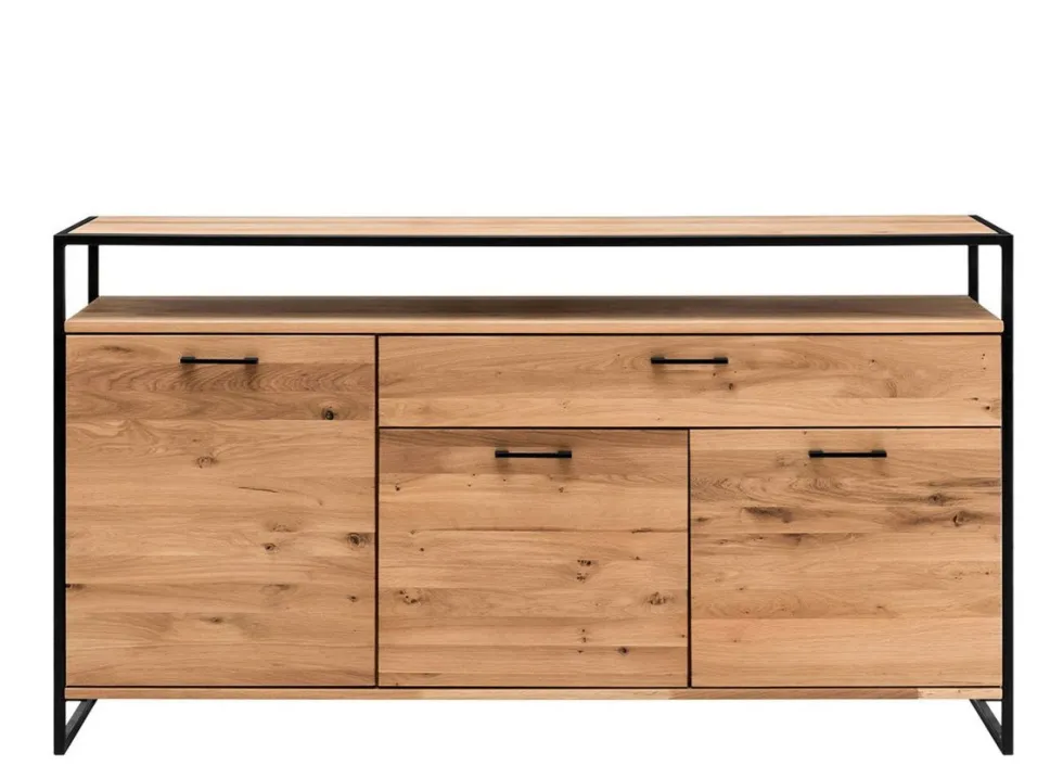 Sideboard 170x92cm "Dublin" Wildeiche & Eisen schwarz
