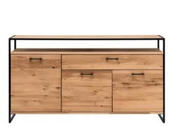 Sideboard 135x92cm "Dublin" Wildeiche & Eisen schwarz