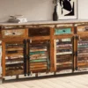 Sideboard 182x90cm 'Hawkins' recyceltes Altholz mehrfarbig lackiert