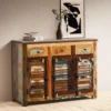 Sideboard 122x91cm 'Hawkins' recyceltes Altholz mehrfarbig lackiert