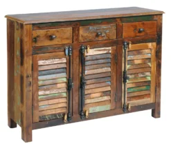 Sideboard 122x91cm 'Hawkins' recyceltes Altholz mehrfarbig lackiert