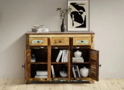 Sideboard 122x91cm 'Hawkins' recyceltes Altholz mehrfarbig lackiert