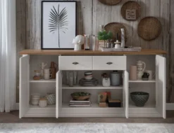 Sideboard 202x91cm "Jale" Kiefer & Eiche massiv WZ-0622