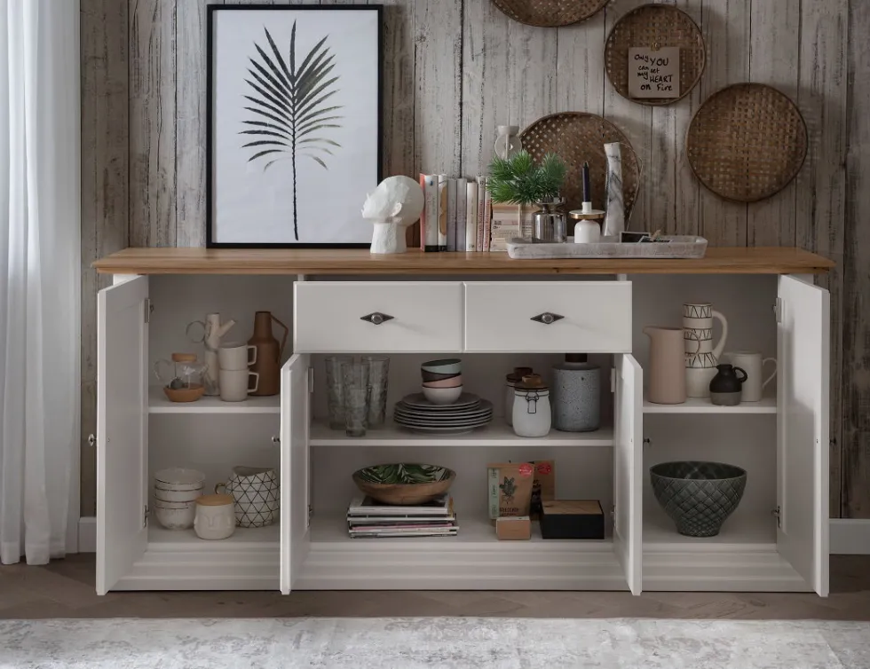 Sideboard 202x91cm "Jale" Kiefer & Eiche massiv WZ-0622