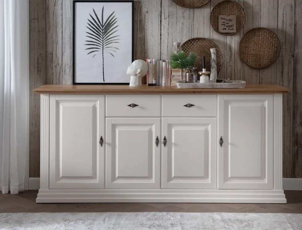 Sideboard 202x91cm "Jale" Kiefer & Eiche massiv WZ-0622