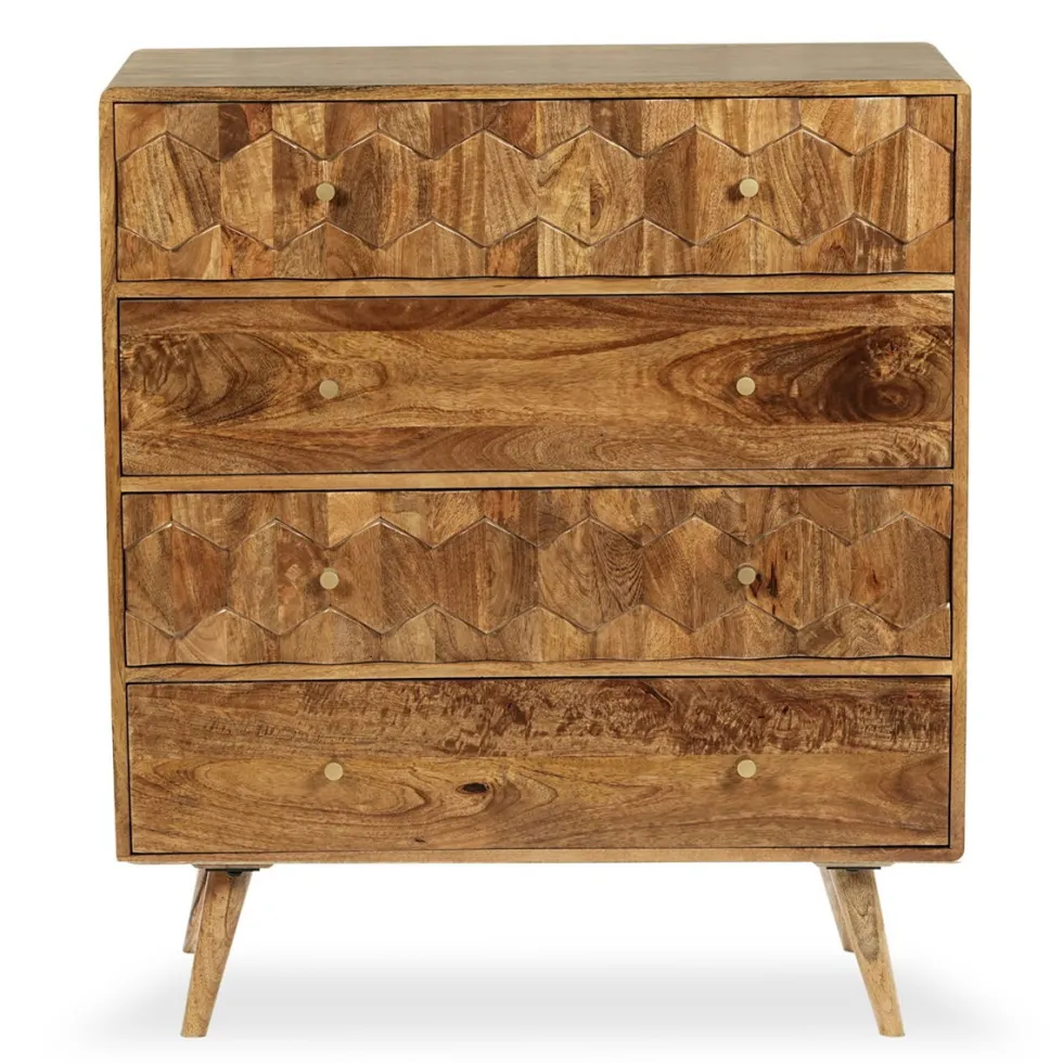 Sideboard 90x105cm 'Kalani' Mango massiv braun lackiert