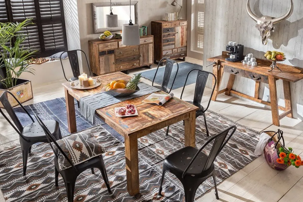 Sideboard 150x90cm 'Metro' Altholz & Eisen