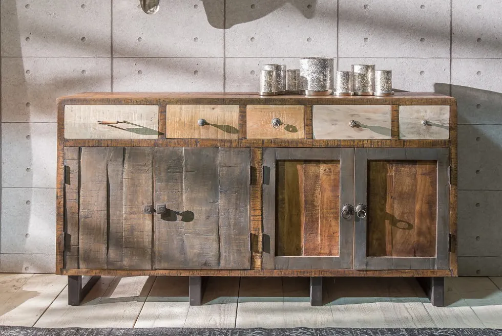 Sideboard 165x90cm 'Metro' Altholz & Eisen