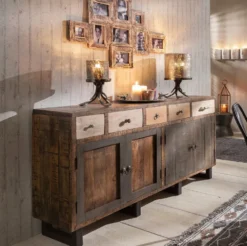 Sideboard 165x90cm 'Metro' Altholz & Eisen