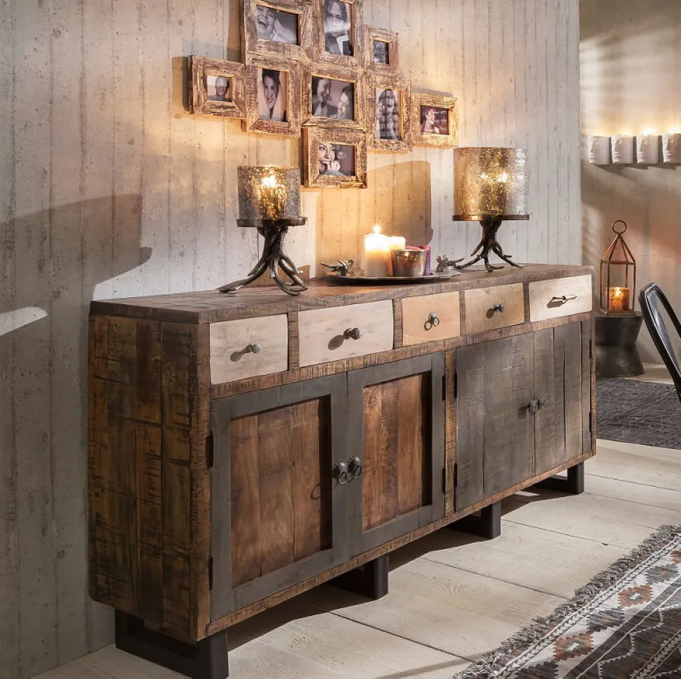 Sideboard 165x90cm 'Metro' Altholz & Eisen