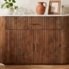 Sideboard 125x87cm "Valencia"' Mango braun lackiert & Marmor weiss