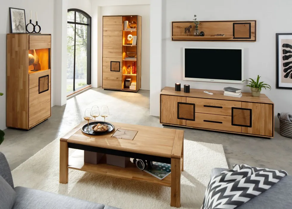 Sideboard 165x77cm "Zarah" Wildeiche geölt