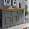 Sideboard 149x94cm "Zürich II" Kiefer massiv grau WZ-0133