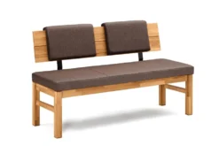 Sitzbank mit Lehne 'Cester' Wildeiche geölt VARIATIONEN möglich 150 cm