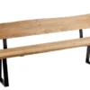 Sitzbank mit Lehne 'Granada' Wildeiche geölt & Metall VARIATIONEN möglich 180 cm