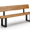 Sitzbank mit Lehne verschiedene Breiten 'Amber III' Wildeiche & Metall schwarz 180 cm