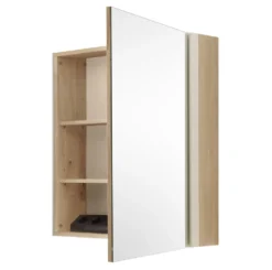 Spiegelschrank 76cm inkl.Beleuchtung 'Avallon' Wildeiche geölt & creme