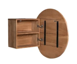 Spiegelschrank 65cm 'Quadro' Akazie massiv