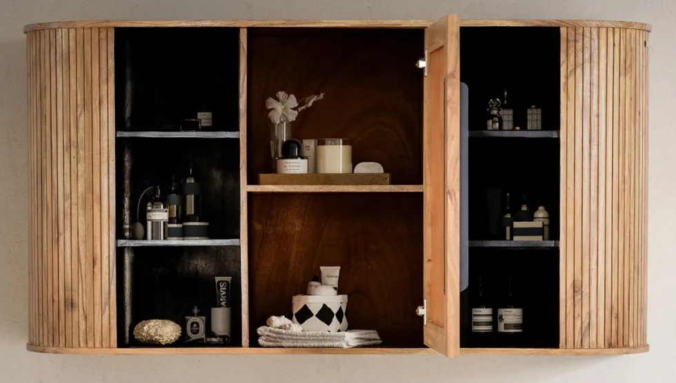 Spiegelschrank 145x75cm 'Atlantic' Akazie massiv