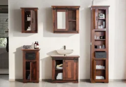 Spiegelschrank 68x64cm 'Bayamo' Mango & Eisen