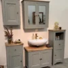 Spiegelschrank 77x73cm 'Belfort' Mango schilfgrün & natur