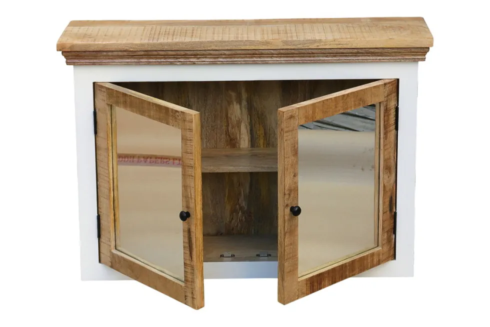 Spiegelschrank 100x70cm 'Nizza' Mango weiß natur