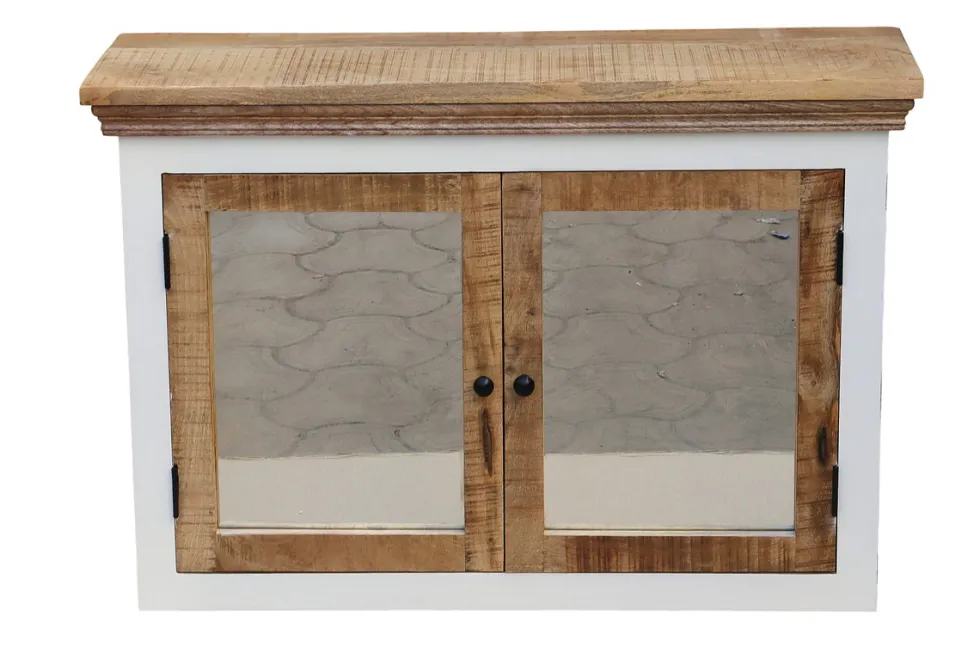 Spiegelschrank 100x70cm 'Nizza' Mango weiß natur