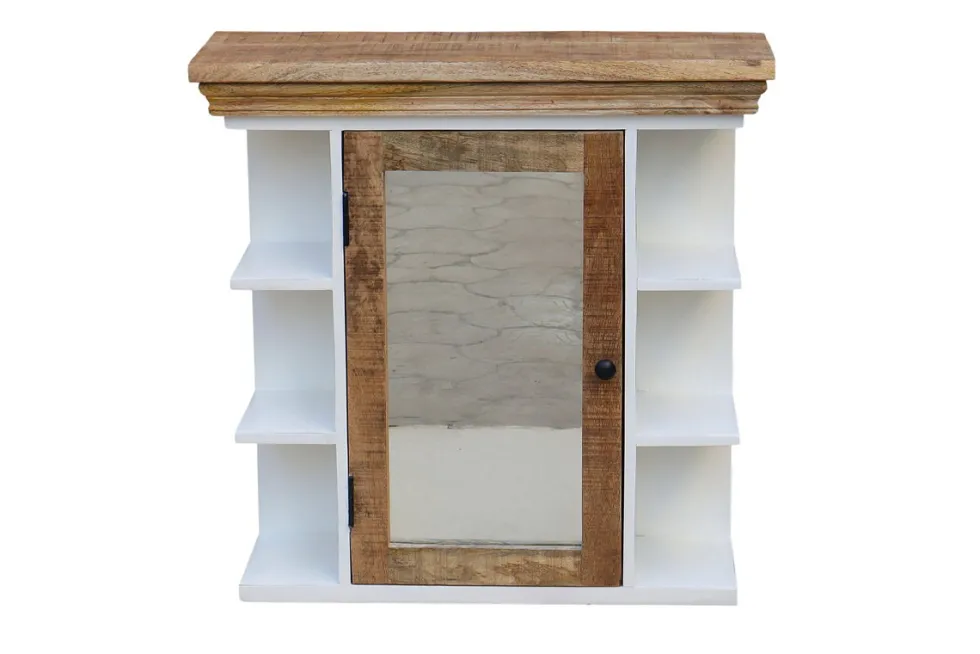 Spiegelschrank 70x70cm 'Nizza' Mango weiß natur