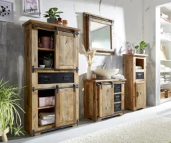 Spiegelschrank 68x64cm 'Railroad' Mango & Eisen
