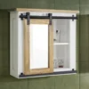 Spiegelschrank 68x64cm 'Slyder' Mango weiß & natur