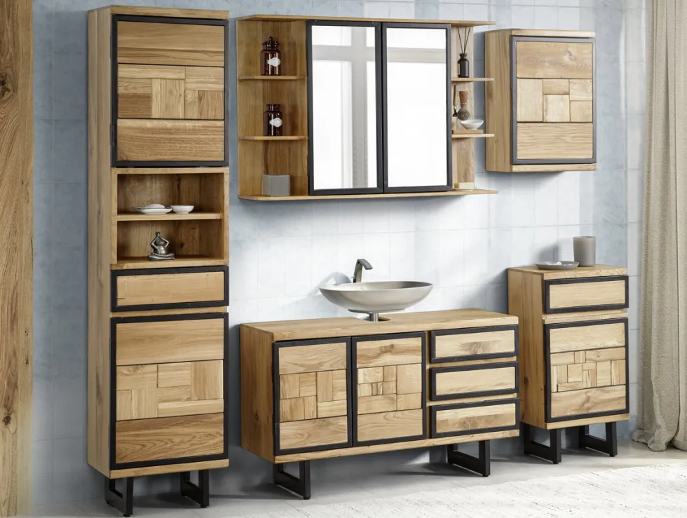 Spiegelschrank 108x71cm 'Timbero' Eiche massiv