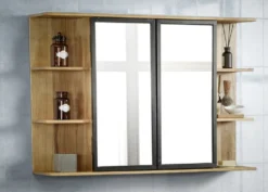 Spiegelschrank 108x71cm 'Timbero' Eiche massiv