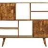 Standregal 120x100cm 'Kalani' Mango massiv braun lackiert