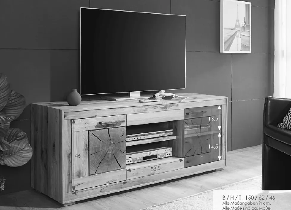 TV Board 150cm 'Danzig' Wildeiche geölt