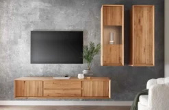 TV Board 120cm hängend oder stehend 'San Diego' Wildeiche geölt massiv stehend