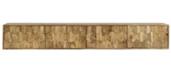 TV Board 200cm 'Kalani' Mango massiv hängend oder mit Füßen natur lackiert