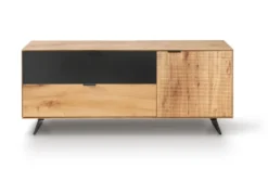 TV Board 150cm 'Malaga ' Wildeiche verschiedene Variationen möglich Glas anthrazit ohne/Wandbefestigung