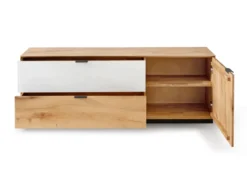 TV Board 150cm 'Malaga ' Wildeiche verschiedene Variationen möglich Glas anthrazit ohne/Wandbefestigung