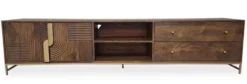 TV Board 220cm 'Marvello' Mango braun & Metall goldfarbig hängend oder stehend