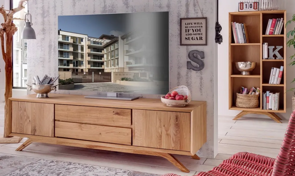 TV Board 180cm 'San Diego' Wildeiche geölt massiv