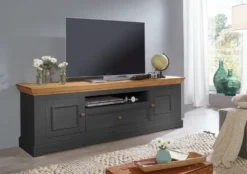 TV Board 189cm "Zürich II" Kiefer massiv grau WZ-0133