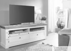 TV Board 169cm "Zürich II" Kiefer massiv grau WZ-0133