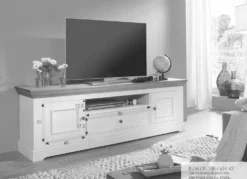TV Board 189cm "Zürich" Kiefer massiv weiß WZ-0133