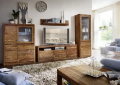 TV Board eine Türe 2 Schubkästen 180x60cm "Indian Sunset" Sheesham