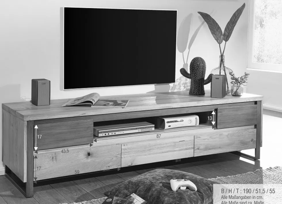 TV Board I 190cm 'Genua' Akazie gebürstet