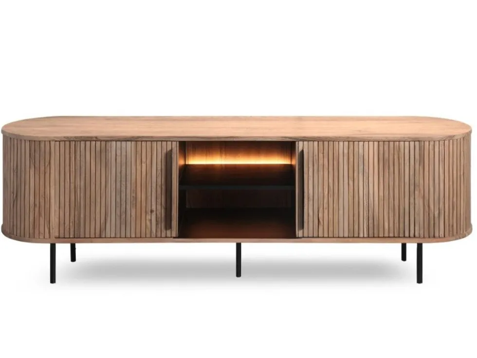 TV Board mit Beleuchtung 175cm 'Atlantic' Akazie massiv