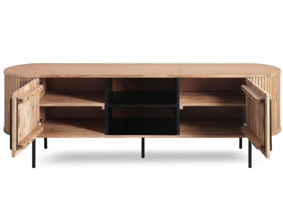 TV Board mit Beleuchtung 175cm 'Atlantic' Akazie massiv