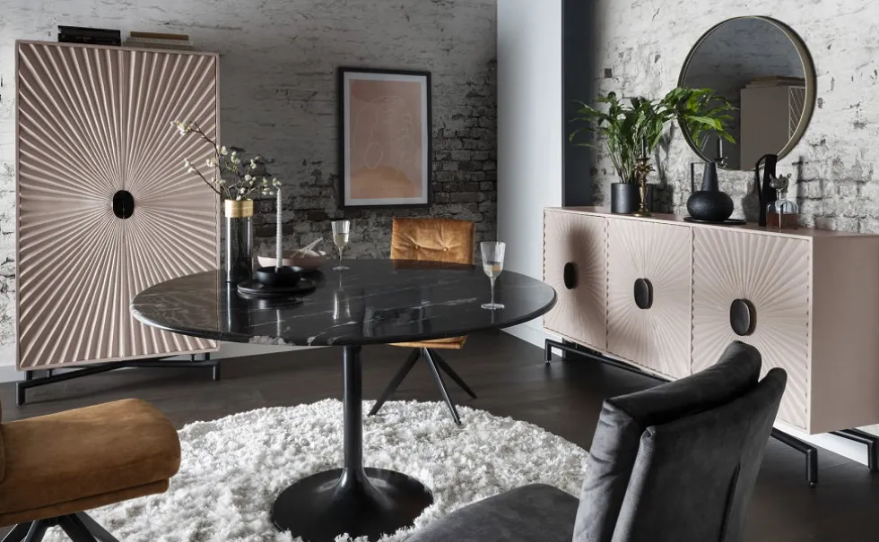 TV Board 180x50cm 'Asia' Mango white wash