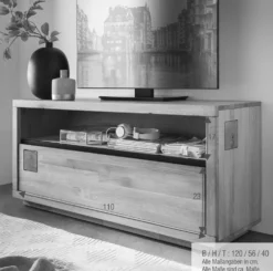 TV Board 120x56cm "Bergamo" Wildeiche geölt WZ-0159