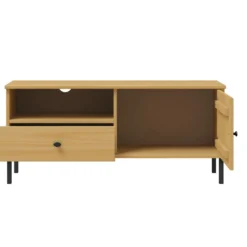 TV Board 105x47cm 'Detroit' Kiefer massiv eichefarbig & schwarz